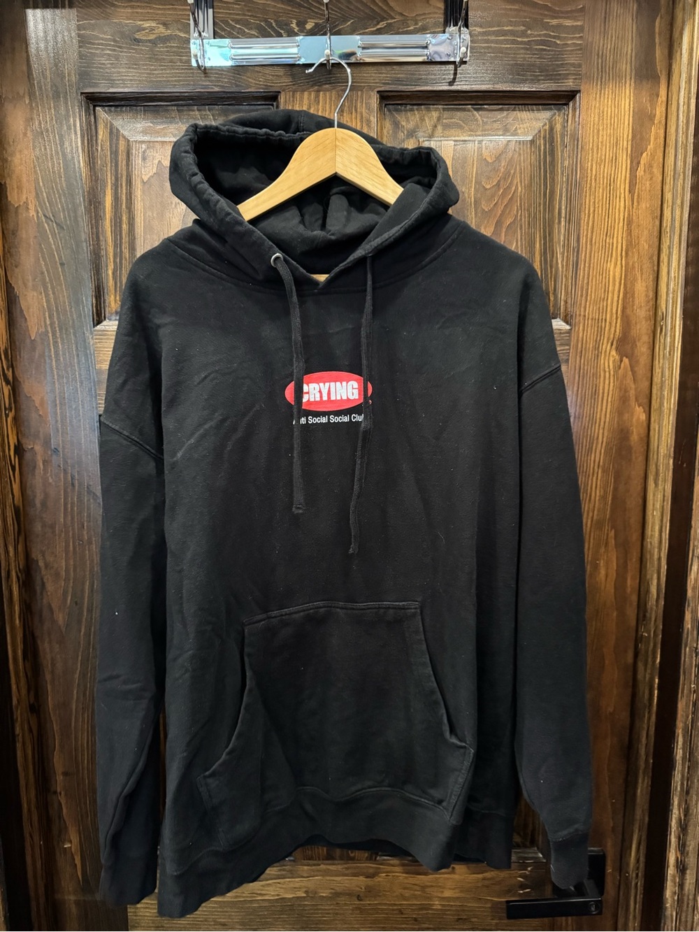 Anti Social Social Club Black Hoodie with Red Logo